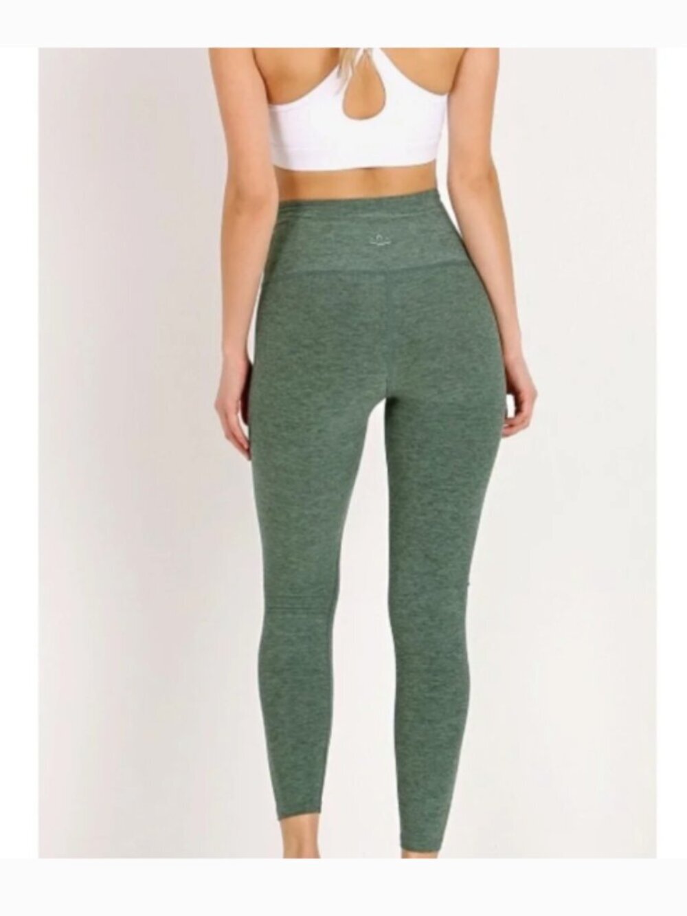 Beyond Yoga High Waisted Midi Spacedye Leggings Forest Green Heather